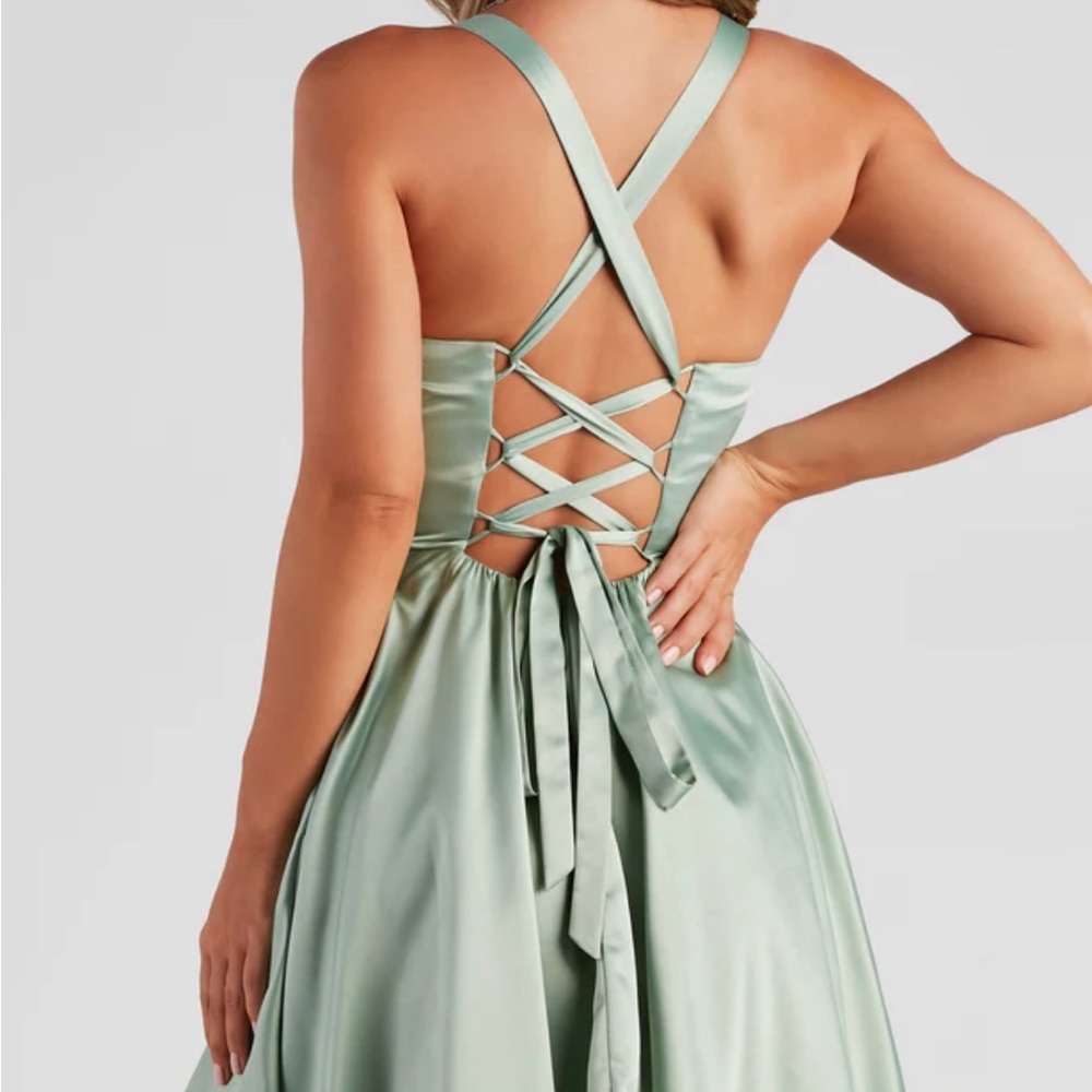 Sabrina Satin Lace-Up Party Dress Windsor Bridal/Wedding/Prom